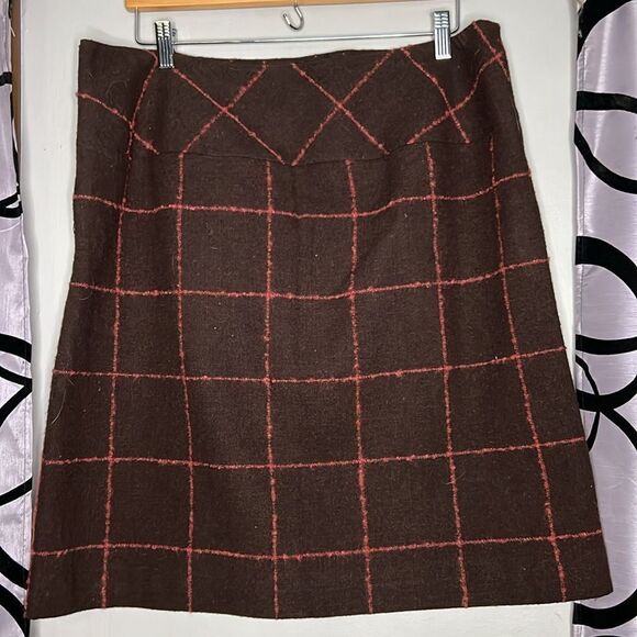 Cato Brown and salmon plaid skirt 16 - Picture 6 of 9